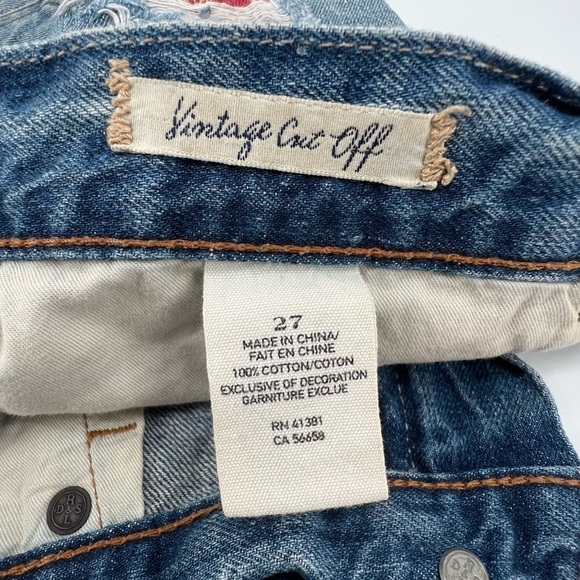 Denim & Supply Ralph Lauren Vintage Cut Off Patched Jean Shorts Size 27 Women's - Picture 4 of 6